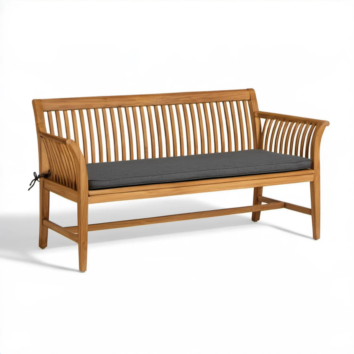 Trzyosobowa ławka ogrodowa z litego drewna akacjowego 150 x 60 x 90 cm Brązowa/Szara