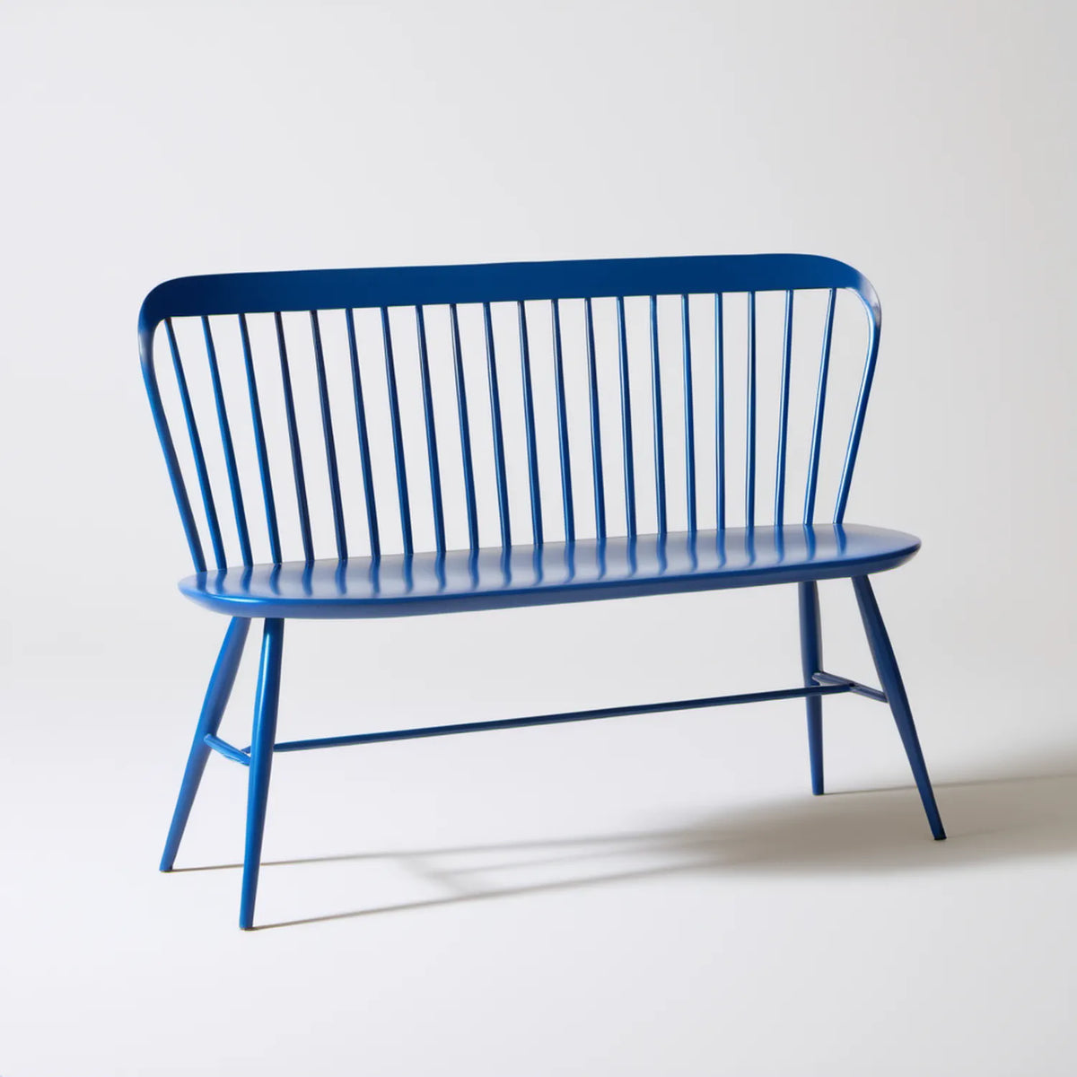 Dwuosobowa ławka ze stali malowanej proszkowo, niebieska, 120 x 55 x 80 cm