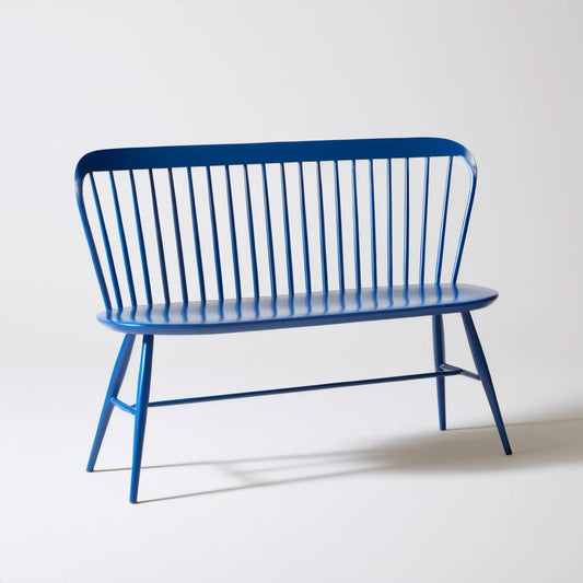 Dwuosobowa ławka ze stali malowanej proszkowo, niebieska, 120 x 55 x 80 cm